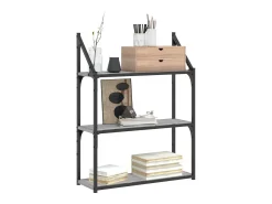 Estante de pared de 3 niveles Sonoma Grey 60x21x78,5 cm