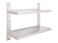 Estante de pared de 2 niveles Acero inoxidable 100x30 cm