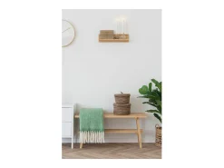 Estante de pared de bambú natural 45 x 10 x 12 cm
