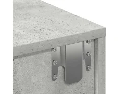 Estante de pared de madera de ingeniería de color gris hormigón con cajones
