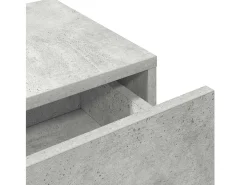 Estante de pared de madera de ingeniería de color gris hormigón con cajones