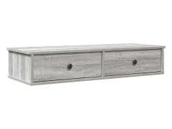 Estante de pared de madera de ingeniería gris Sonoma con cajones