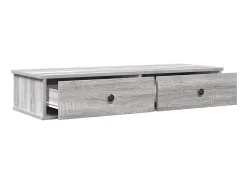 Estante de pared de madera de ingeniería gris Sonoma con cajones