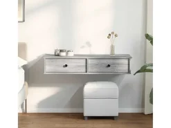 Estante de pared de madera de ingeniería gris Sonoma con cajones
