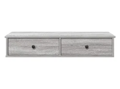 Estante de pared de madera de ingeniería gris Sonoma con cajones
