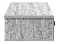Estante de pared de madera de ingeniería gris Sonoma con cajones