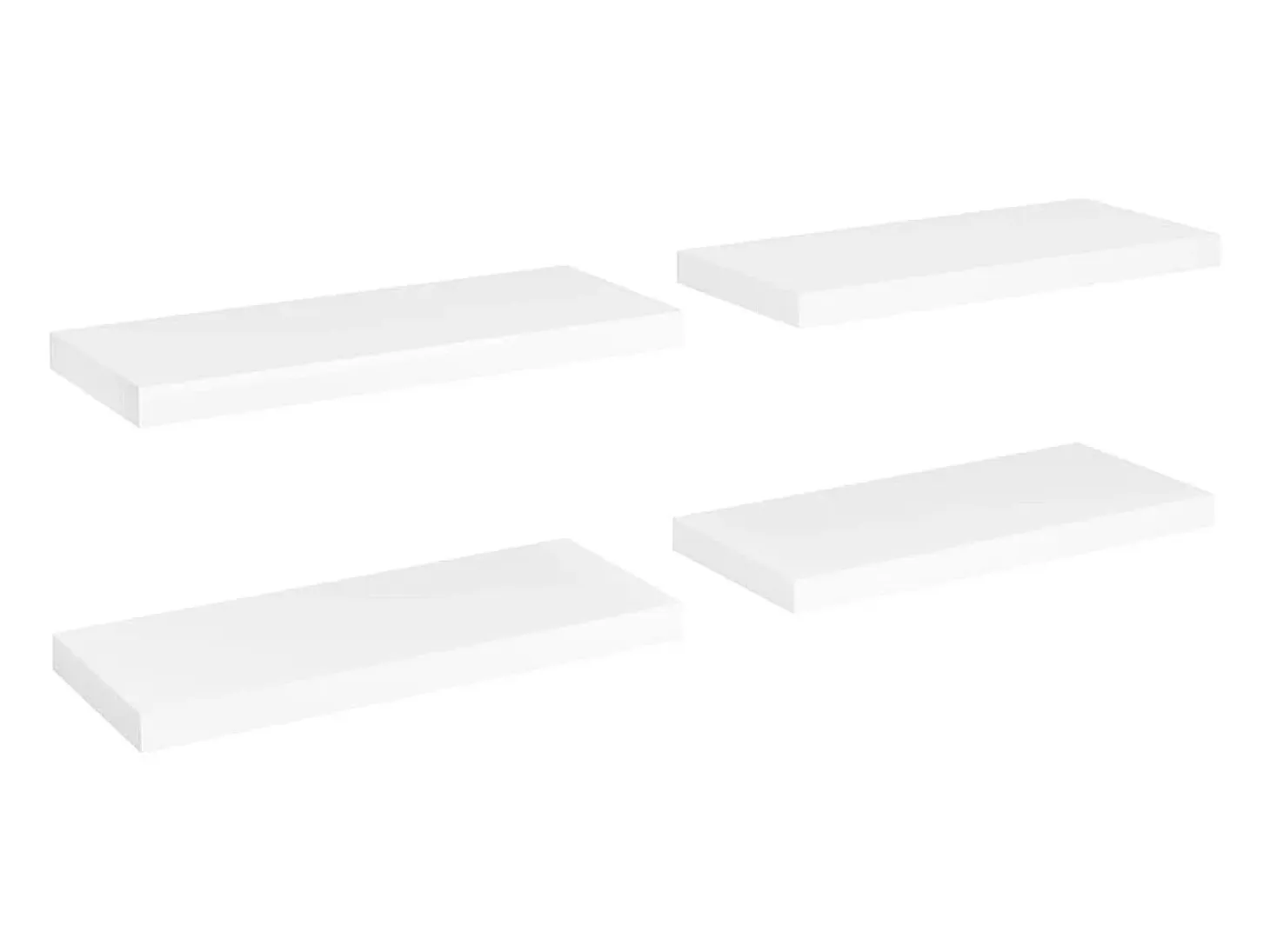 Estante de pared de pared 4 uds MDF blanco 60x23,5x3,8 cm ES36541