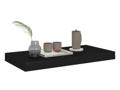 Estante de pared de pared MDF negro 50x23x3,8 cm ES79756