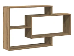 Estante de pared de roble hecho a mano 104x20x58,5 cm madera de ingeniería