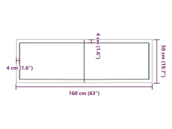 Estante de pared marrón claro en madera maciza de roble tratado