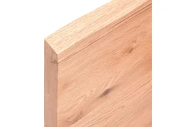 Estante de pared marrón claro en madera maciza de roble tratado