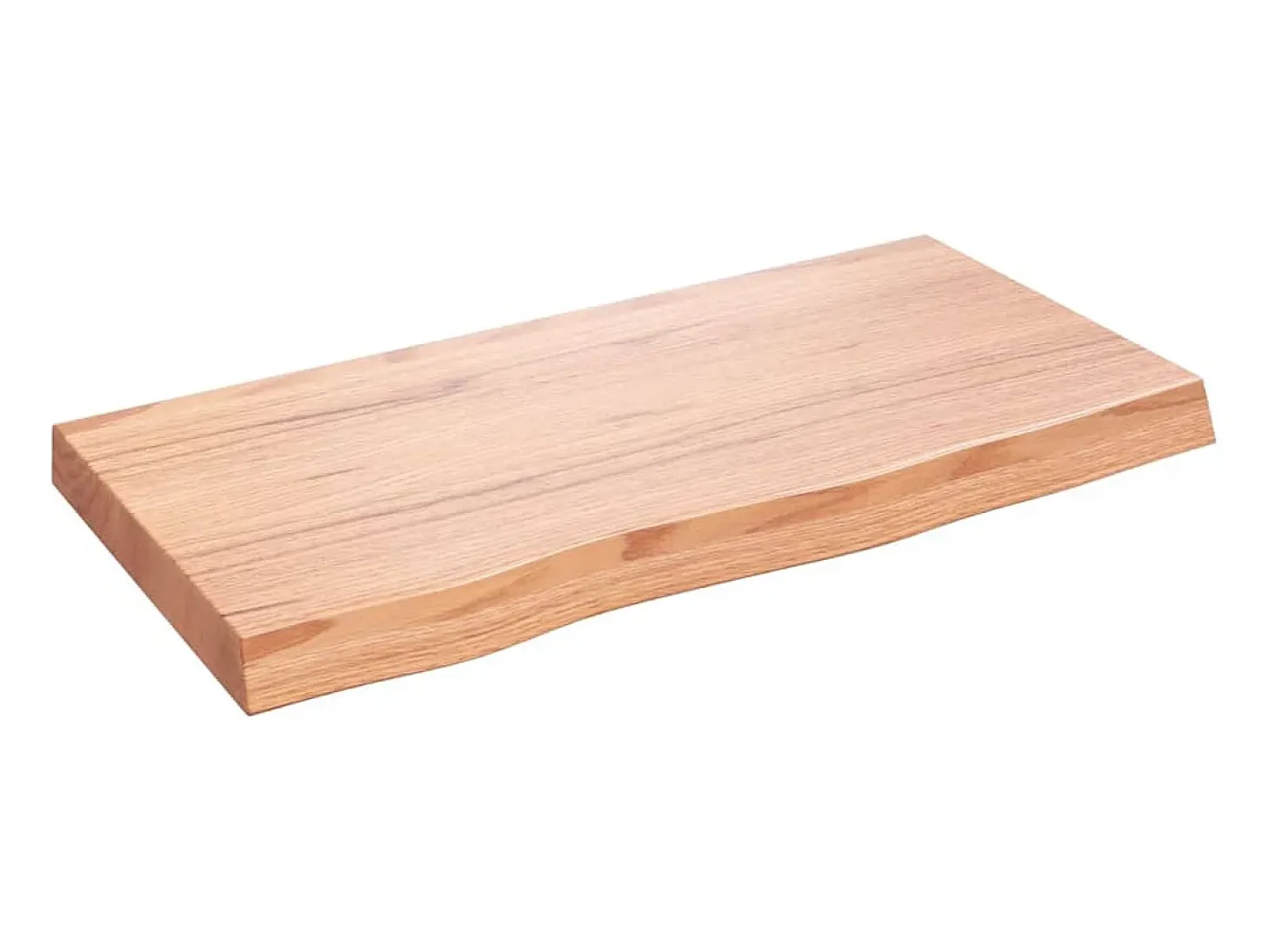 Estante de pared marrón claro en madera maciza de roble tratado
