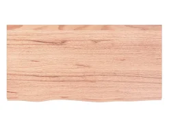 Estante de pared marrón claro en madera maciza de roble tratado