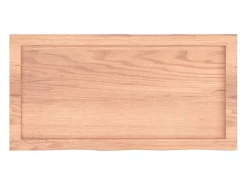 Estante de pared marrón claro en madera maciza de roble tratado