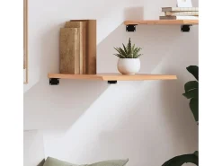 Estante de pared marrón claro 40x50x2 cm madera maciza de roble tratado