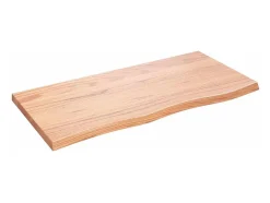 Estante de pared marrón claro en madera maciza de roble tratado