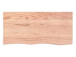 Estante de pared marrón claro en madera maciza de roble tratado