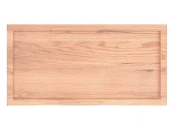 Estante de pared marrón claro en madera maciza de roble tratado