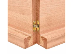 Estante de pared marrón claro en madera maciza de roble tratado