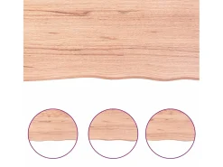 Estante de pared marrón claro 40x20x2 cm madera maciza de roble tratado