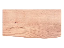 Estante de pared marrón claro en madera maciza de roble tratado