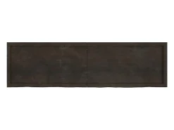 Estante de pared marrón oscuro fabricado en madera maciza de roble tratada