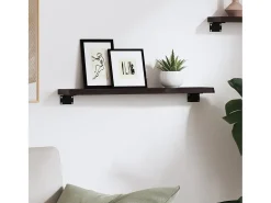 Estante de pared marrón oscuro 60x10x2 cm madera maciza de roble tratado