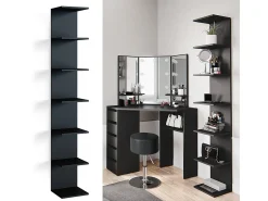 Estante de pared negro 30x28x190 paolo