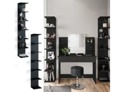 Estante de pared negro 30x28x190 paolo