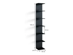 Estante de pared negro 30x28x190 paolo