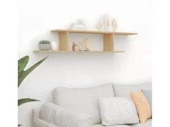Estante de pared para TV contrachapado roble Sonoma 125x18x23cm ES84273