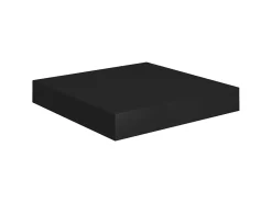 Estante de pared pared 2 uds MDF negro 23x23,5x3,8 cm ES76459