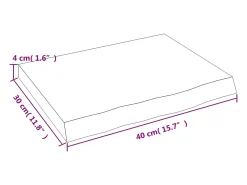 Estante de pared 40x30x(2-4) cm madera maciza de roble sin tratar