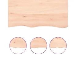 Estante de pared 60x30x(2-4) cm madera maciza de roble sin tratar