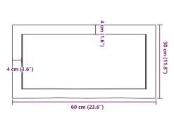 Estante de pared 60x30x(2-4) cm madera maciza de roble sin tratar