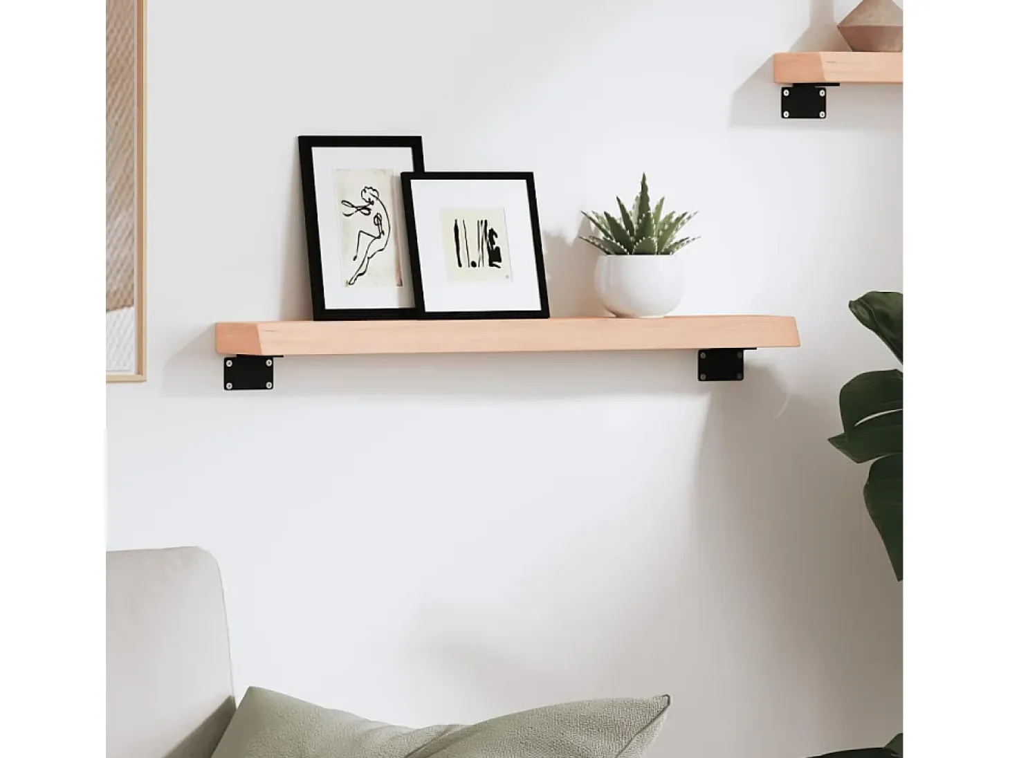 Estante de pared 60x10x4 cm madera maciza de roble sin tratar