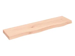 Estante de pared 80x20x4 cm madera maciza de roble sin tratar