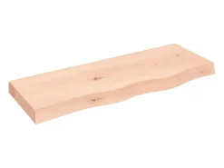 Estante de pared 80x30x(2-6) cm madera maciza de roble sin tratar