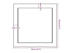 Estante de pared 40x40x(2-4)cm madera maciza de roble sin tratar