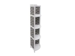 Estante esquinero MCW-K85, blanco, mimbre antracita