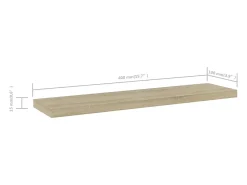 Estante estantería 4 uds contrachapada roble Sonoma 40x10x1,5cm