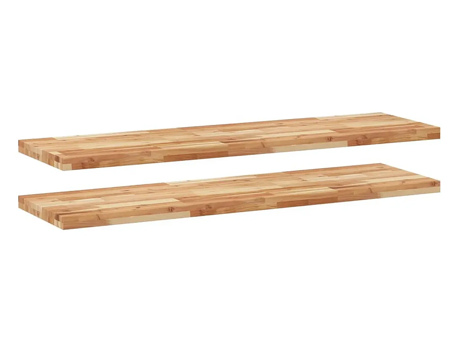 Estante flotante 2 uds madera acacia acabado aceite 140x40x4 cm