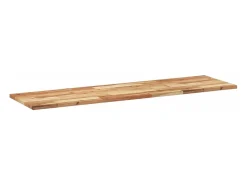 Estante flotante 2 uds madera acacia acabado aceite 140x40x2 cm