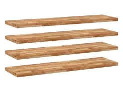 Estante flotante 4 uds madera acacia acabado aceite 140x40x4cm