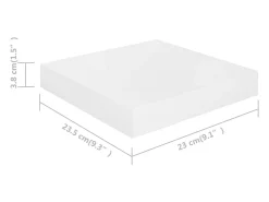 Estante flotante de pared 4 piezas blanco brillante 23x23,5x3,8cm MDF