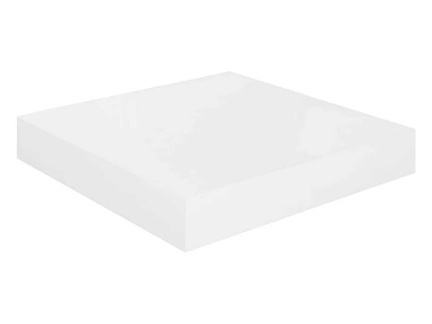 Estante flotante de pared 4 piezas blanco brillante 23x23,5x3,8cm MDF