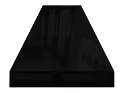 Estante flotante de pared (2 unidades), color negro brillante, 120 x 23,5 x 3,8 cm, MDF.