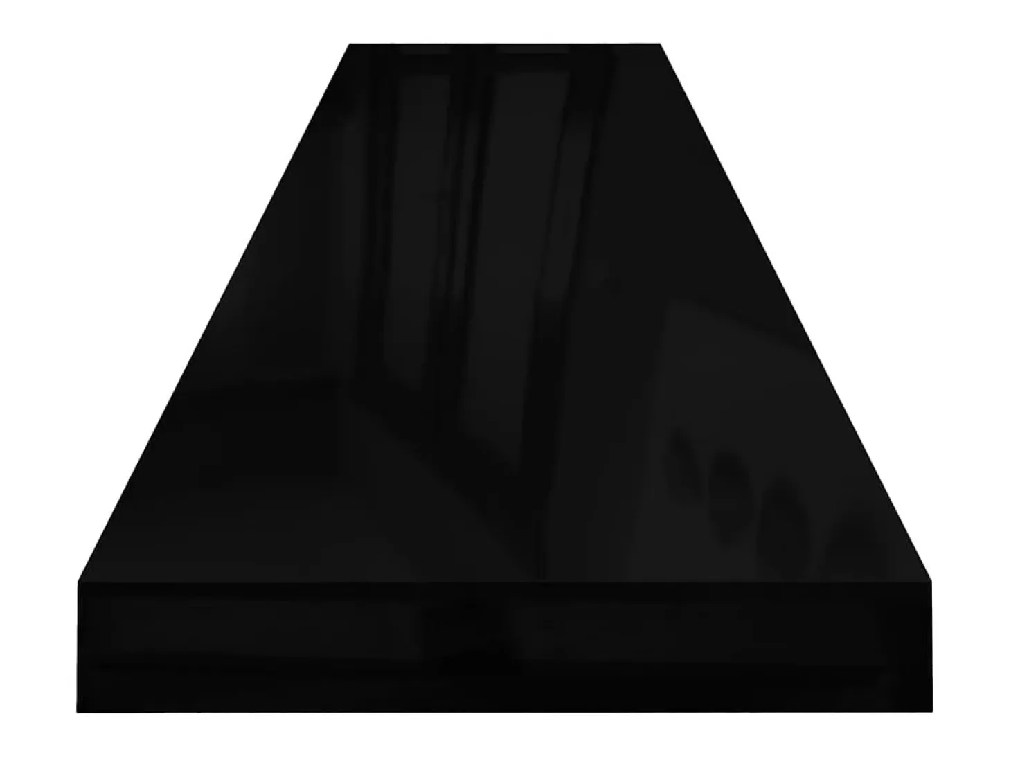 Estante flotante de pared (2 unidades), color negro brillante, 120 x 23,5 x 3,8 cm, MDF.