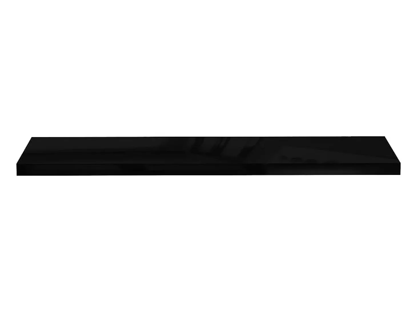 Estante flotante de pared (2 unidades), color negro brillante, 120 x 23,5 x 3,8 cm, MDF.