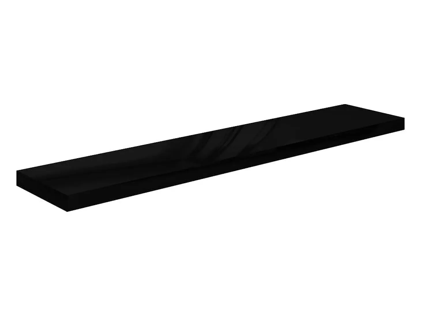 Estante flotante de pared (2 unidades), color negro brillante, 120 x 23,5 x 3,8 cm, MDF.